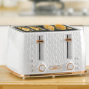 HOMCOM Toaster with 4 Slot, 7 Browning Levels, 1600W, Honeycomb