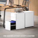Vinsetto Steel Filing Cabinet with Lock and Wheels for Home Office