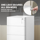 Vinsetto Steel Filing Cabinet with Lock and Wheels for Home Office