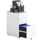 Vinsetto Steel Filing Cabinet with Lock and Wheels for Home Office