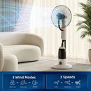 HOMCOM 18" Pedestal Fan With Water Mist Spray Standing Fan, 2.8L Tank, White