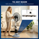 HOMCOM 18" Pedestal Fan With Water Mist Spray Standing Fan, 2.8L Tank, White