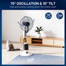 HOMCOM 18" Pedestal Fan With Water Mist Spray Standing Fan, 2.8L Tank, White