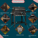 Samuel Alexander 115x46x106cm Black Steel Portable Rectangular BBQ Trolley with Thermometer Gauge and Cover