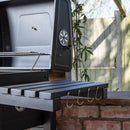 Samuel Alexander 115x46x106cm Black Steel Portable Rectangular BBQ Trolley with Thermometer Gauge and Cover