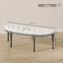 HOMCOM Half-Circle End Bench Footstool