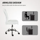 HOMCOM Armless Makeup Vanity Chair, Swivel Computer Chair