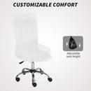HOMCOM Armless Makeup Vanity Chair, Swivel Computer Chair