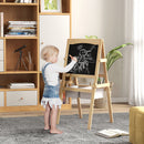 AIYAPLAY 3 In 1 Kids Easel With Paper Roll, Storage Baskets - Natural