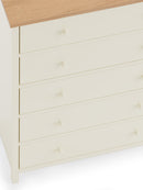 Coxmoor 5 Drawer Wide Chest - Ivory And Oak