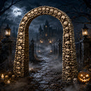 Home Accents 7.5ft Tall Skull and Bones Halloween Entrance Archway Decoration