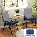 Outsunny 42 x 42cm Replacement Garden Seat Cushion Pad with Ties, Dark Blue