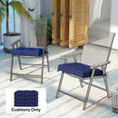 Outsunny 42 x 42cm Replacement Garden Seat Cushion Pad with Ties, Dark Blue