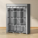 HOMCOM Fabric Portable Wardrobe with 8 Shelves 2 Hanging Rails