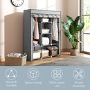 HOMCOM Fabric Portable Wardrobe with 8 Shelves 2 Hanging Rails