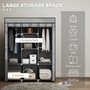 HOMCOM Fabric Portable Wardrobe with 8 Shelves 2 Hanging Rails