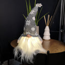 56cm Battery Operated Light Up Christmas Standing Gonk Decoration in Grey