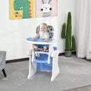 HOMCOM HDPE 3-in-1 Baby Booster High Chair Blue