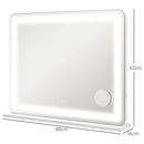 HOMCOM Vanity Mirror with Lights, 10X Magnifying, USB Charging Port, White