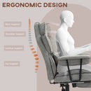 HOMCOM Office Chair, Ergonomic Desk Chair With Foot Rest - Grey/Black