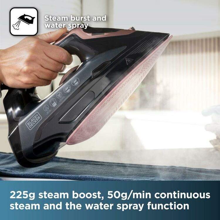 Black And Decker Corded Steam Iron 3000w - Rose Gold