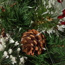 50cm Mini Christmas Tree With Red Berries, Pinecones And Frosted Tips In Burlap Base