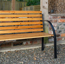 Ambleside 2 Person Outdoor Metal Wooden Garden Patio Bench