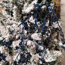 1.5m Glitter Leaf Christmas Garland Decoration in Midnight Blue