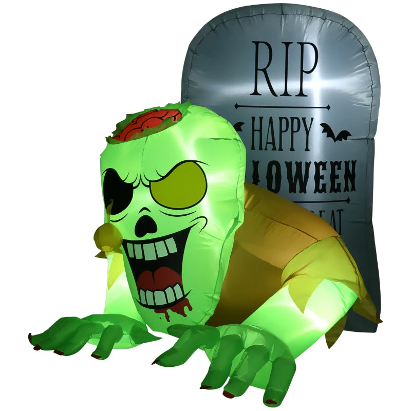 HOMCOM Halloween Inflatable Green Ghost 5ft 150cm