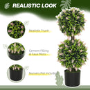 HOMCOM Set Of 2 Potted Artificial Plants With Lavender Flowers