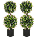 HOMCOM Set Of 2 Potted Artificial Plants With Lavender Flowers
