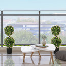 HOMCOM Set Of 2 Potted Artificial Plants With Lavender Flowers