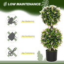 HOMCOM Set Of 2 Potted Artificial Plants With Lavender Flowers