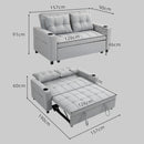 HOMCOM 2 Seater Pull Out Sofa Bed with Pockets for Living Room