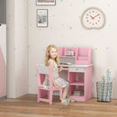ZONEKIZ Kids Desk And Chair Set With Storage For 5-8 Years, Pink