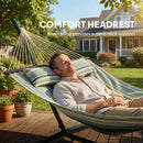 Outsunny Outdoor Hammock with Stand Detachable Pillow, 120kg Capacity, Green