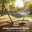 Outsunny Outdoor Hammock with Stand Detachable Pillow, 120kg Capacity, Green