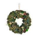 Bauble and Pinecone Hanging Christmas Wreath with Red Berries