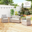 Outsunny 3PCs Rattan Garden Seat Cushions Pads for Patio Furniture