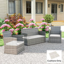Outsunny 3PCs Rattan Garden Seat Cushions Pads for Patio Furniture