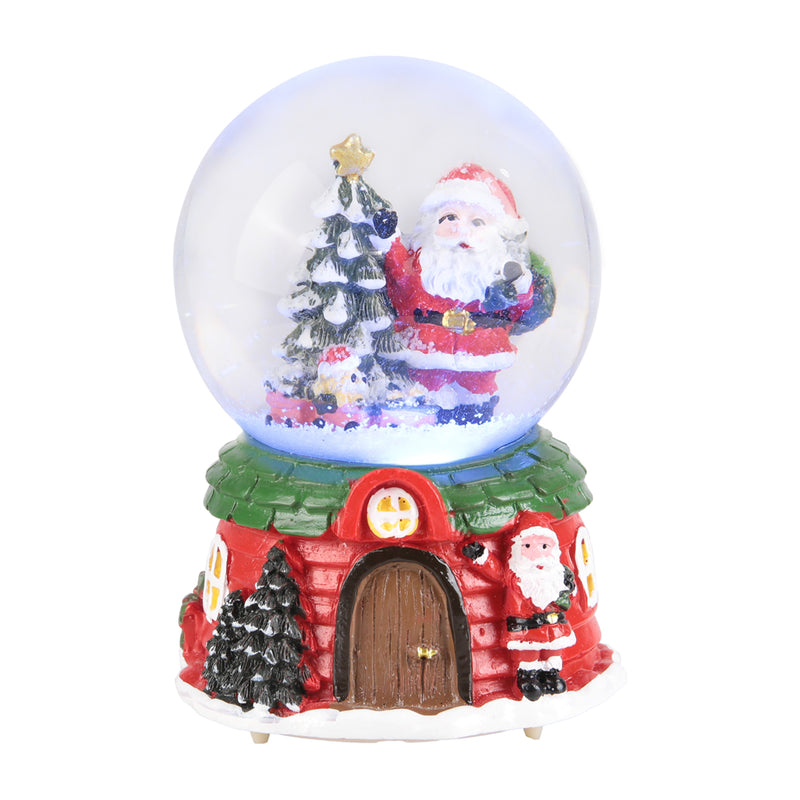 Lifeideas Santa Claus Snow Ball Gift Music Box Christmas Glass Ornament