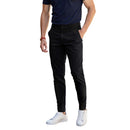 Black Cotton Twill Straight Leg Trousers