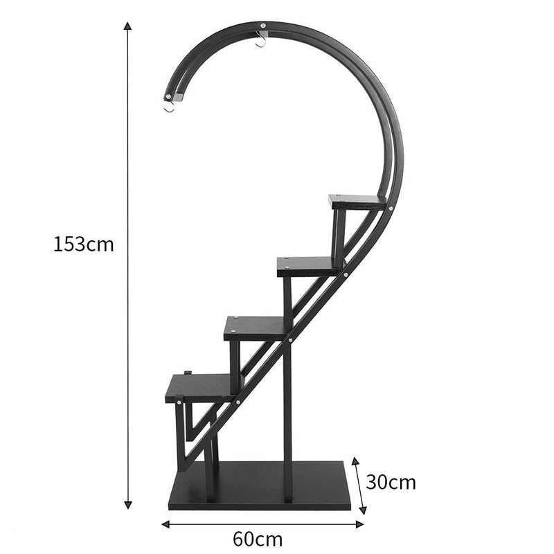 Breeins Arched Metal Plant Stand with Shelves