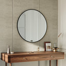 Cottonfy UK Round Bathroom Framed Mirror Wall Hanging