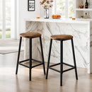 Livingandhome Set of 2 Bar Stools with Footrest