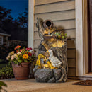 Outsunny 5-Tier Outdoor Waterfall Fountain, Water Feature With LED Lights