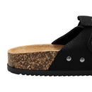 Closed-Toe Slip-On Mules Sandals - Black Studded