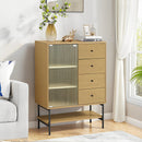 Livingandhome Rustic Wooden Multi-Drawer Storage Cabinet