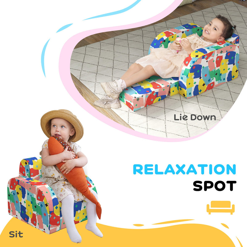AIYAPLAY Kids Armchair, Foldable Toddler Chair For Bedroom