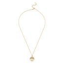 Modishion Round Tree Pendant Necklace In Copper With Cubic Zirconia Accents